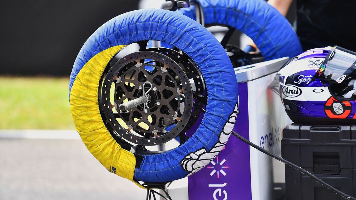 Tyre warmers are used to get the tyres to the right temperature before the start of the race
