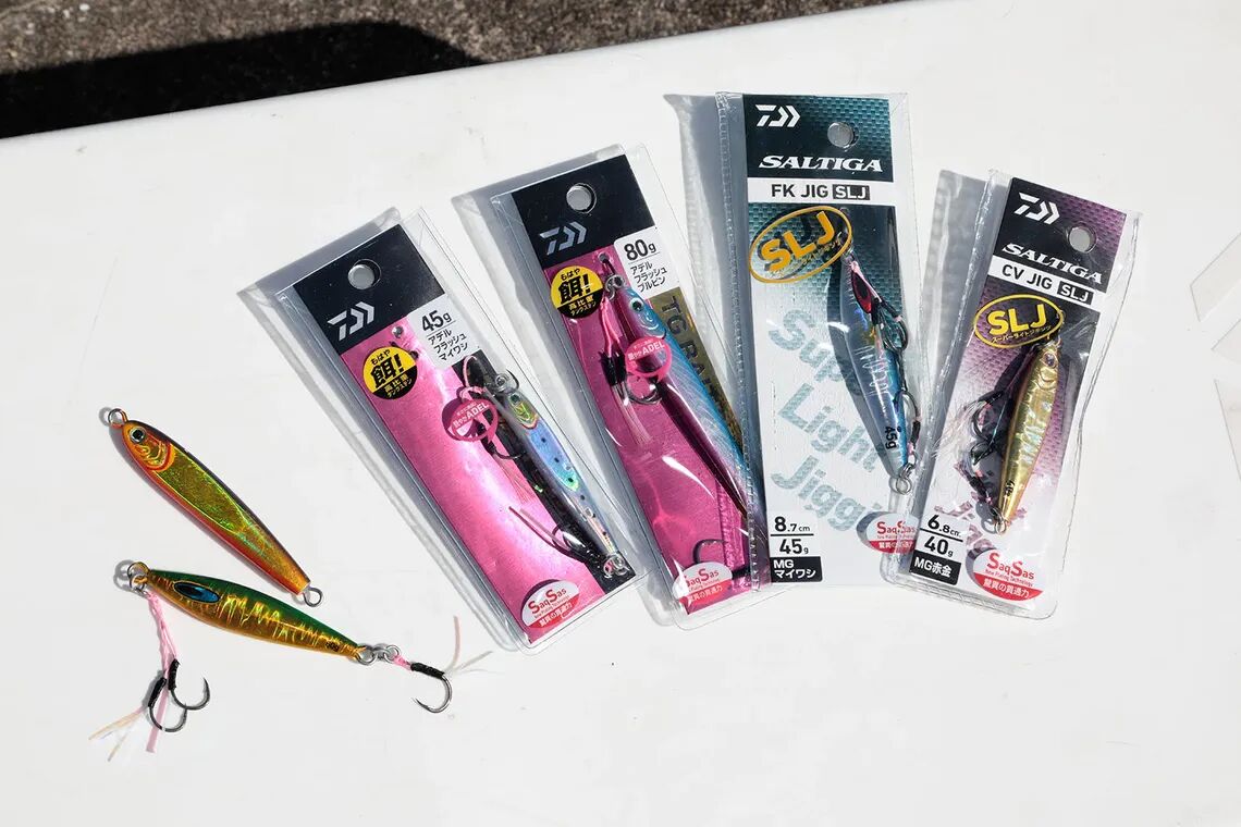 ダイワのルアー TGベイトSLJ、TGベイトスリム、ソルティガFKジグSLJ、ソルティガCVジグSLJ