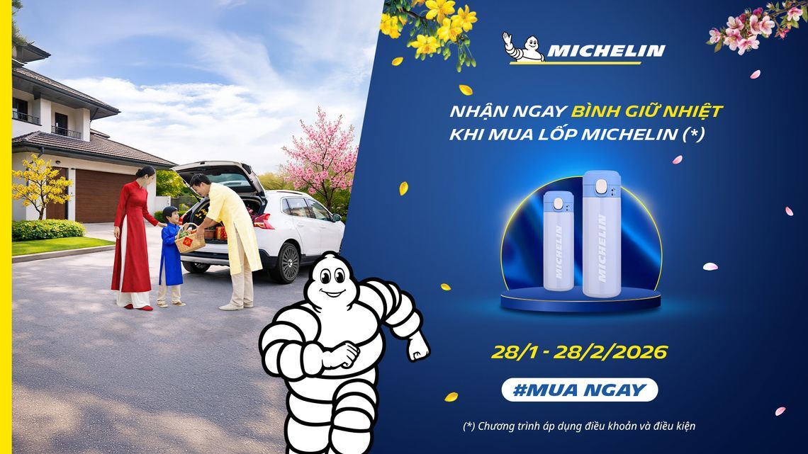 Mua lốp Michelin tặng bình giữ nhiệt