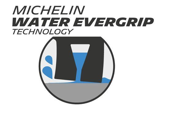 michelin tread patterns technologies logo waterevergrip one half