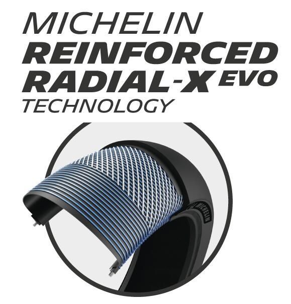 michelin reinforcement technologies logo reinforced radialx evo max