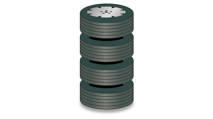 ホイールがついたタイヤの保管方法