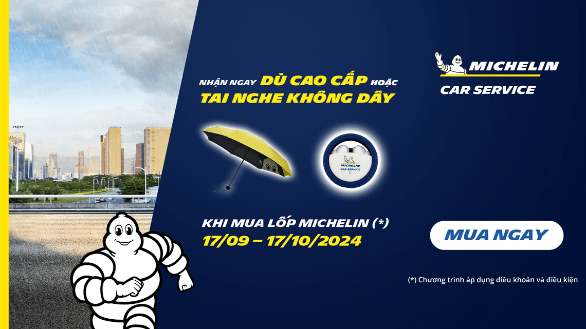 chương trình khuyến mãi dù và tai nghe Michelin