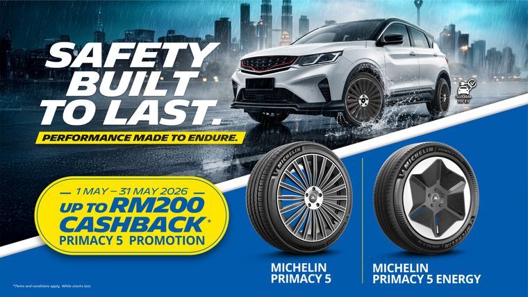 Get Up to RM200 Cashback on MICHELIN Primacy 5 Series!