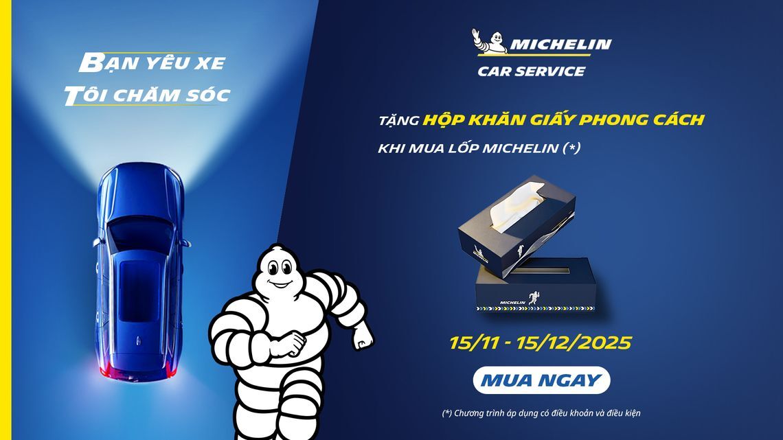 Mua lốp Michelin tặng bao hộp khăn giấy
