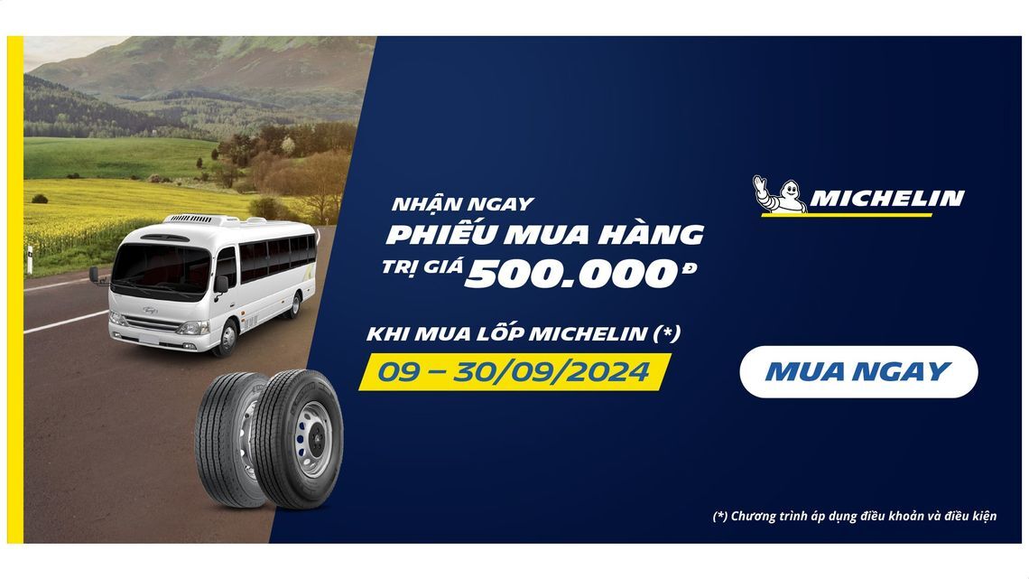 khuyến mại khi mua lốp xe tải & xe buýt Michelin