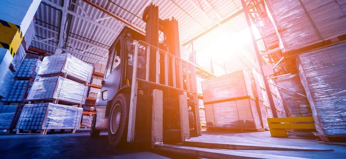 forklift in a warehouse