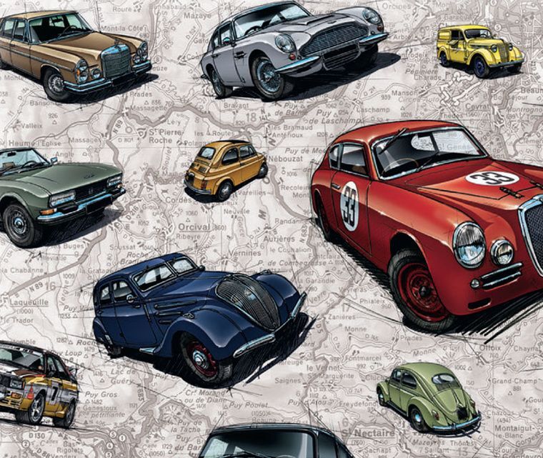 クラシックカーのイラスト