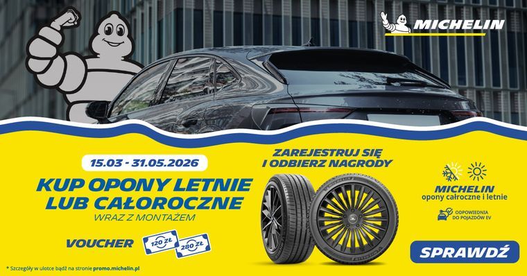 Odbierz nawet 280 zł za zakup nowych opon MICHELIN!