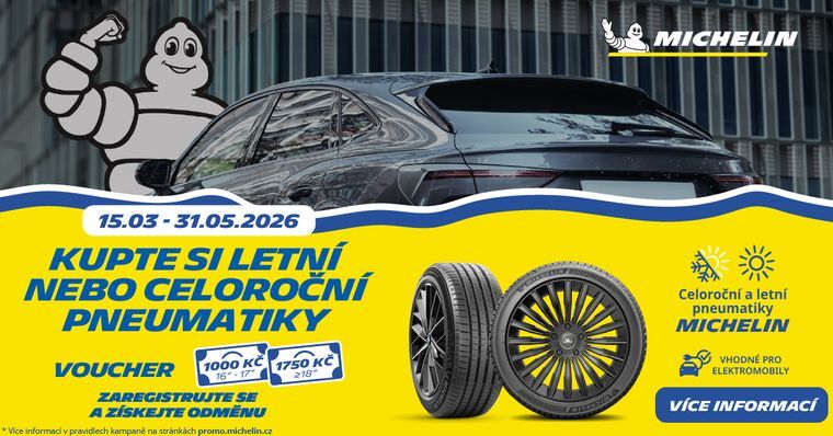 ZÍSKEJTE AŽ 1 750 KČ ZA NÁKUP NOVÝCH PNEUMATIK MICHELIN!