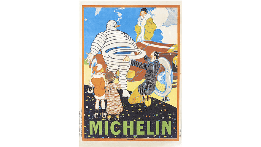 20. yüzyılın başlarındaki posterlerde, Michelin Man uğursuz bir figür olarak tasvir ediliyordu