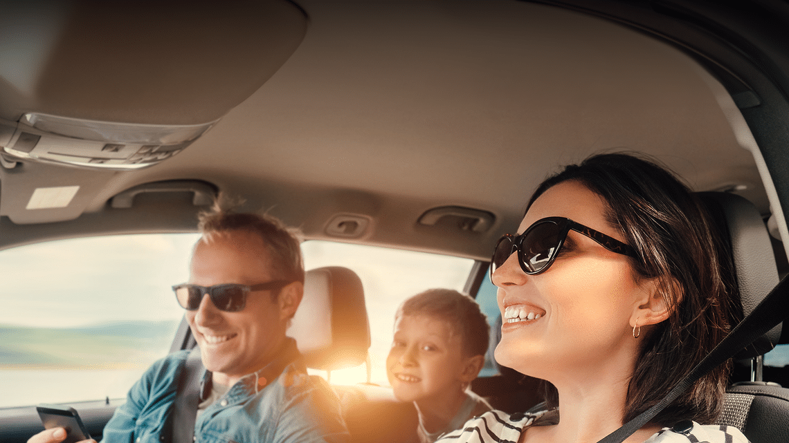 Family in a car