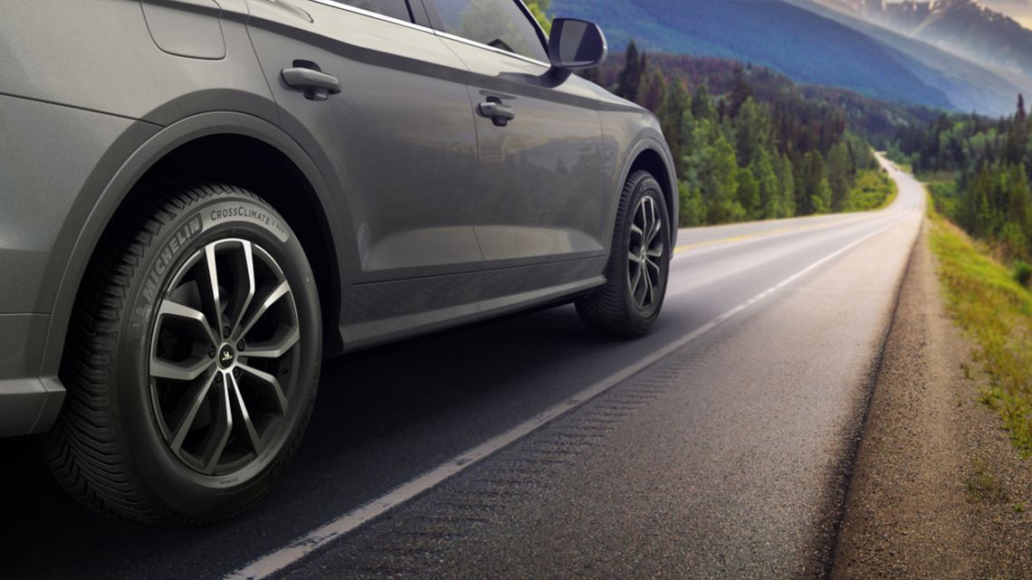 Confident driving promotional image for selecting reliable tires.