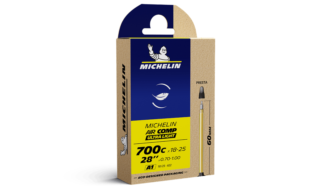 bi 6 3528701250007 innertube michelin air comp ultra light 18 slash 25 x 622 presta packaging 1920x1080 1