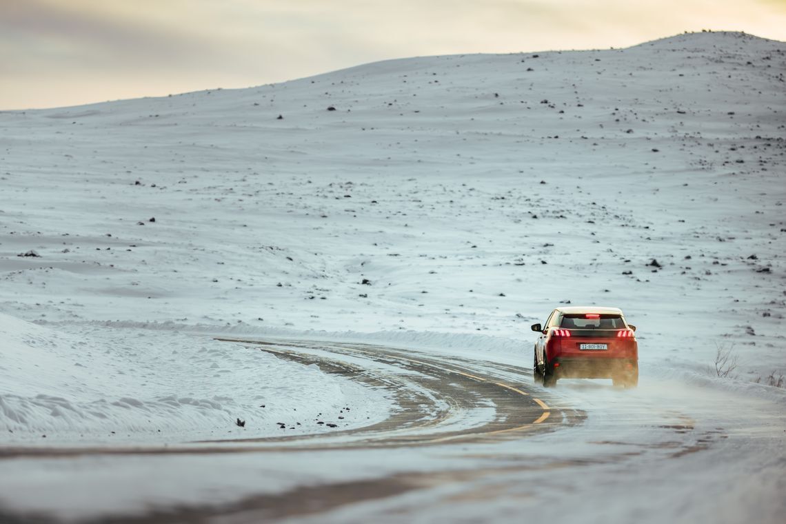 tire driving winter landscape 1