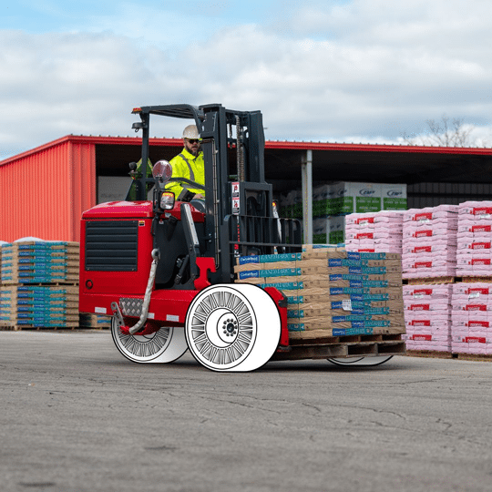 Innovative tire design featuring Tweel technology in action.