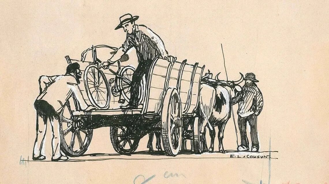 1891 – A primeira bicicleta que os irmãos Michelin encontraram estava sendo puxada por bois. Seu dono estava exausto após tentar consertar um pneu furado. Edouard Michelin tem um "flash de inspiração" sobre como remover e reparar pneus: é o início de uma grande história.