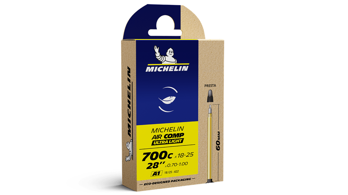 bi 6 3528701250007 innertube michelin air comp ultra light 18 slash 25 x 622 presta packaging 1920x1080 1