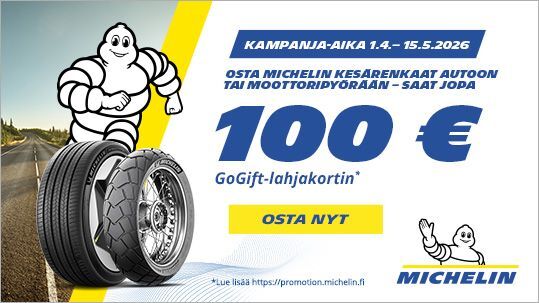 OSTA AUTON TAI MOOTTORIPYÖRÄN RENKAAT JA SAAT LAHJAKORTIN!