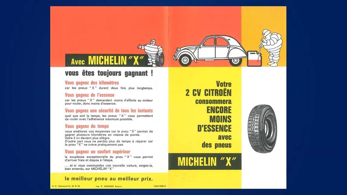 Michelin promotional leaflet for the Citroën 2 CV