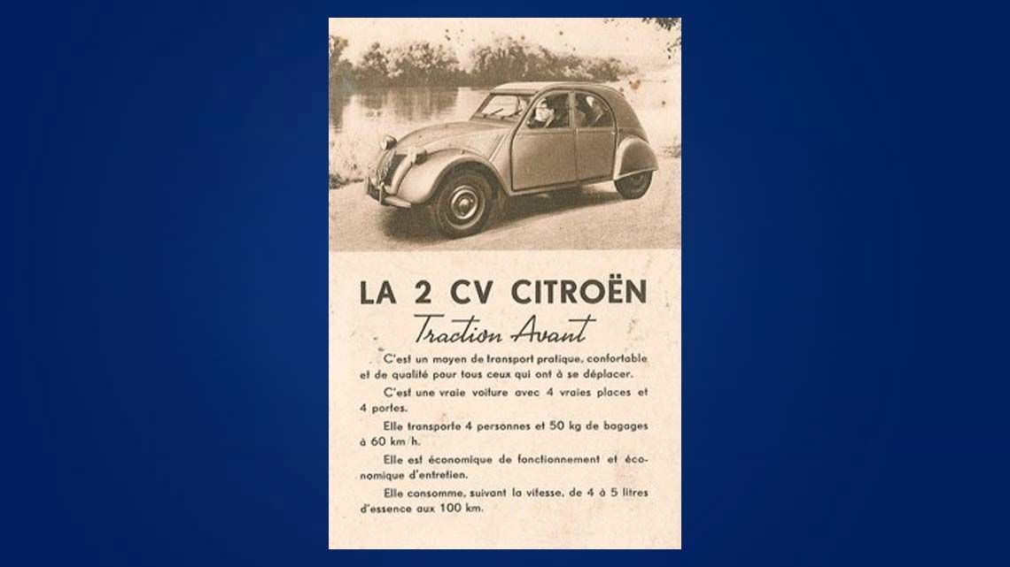 Michelin promotional flyer for the Citroën 2CV