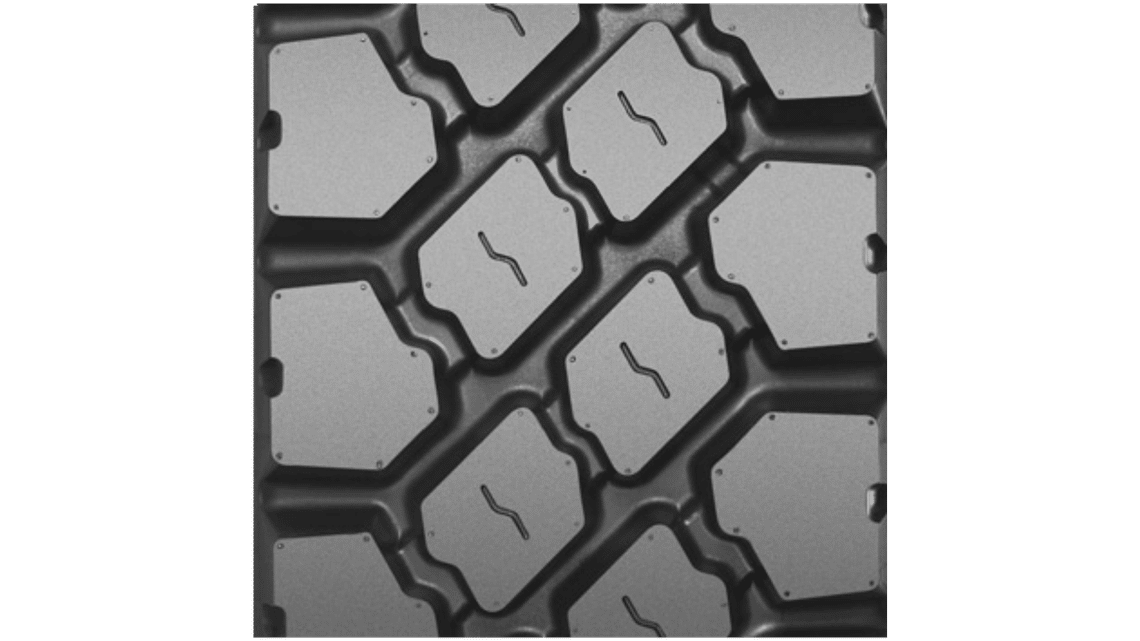 Simulated block or lug tread design image of a BFGoodrich truck drive tire