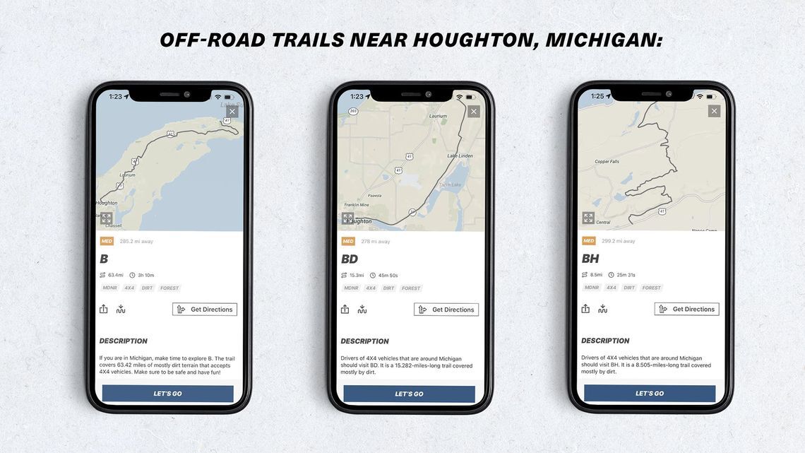 Off road trails near Houghton, Michigan