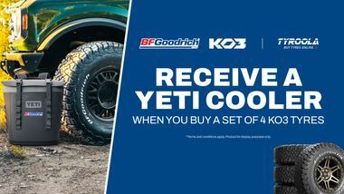 Buy a Set of 4 BFGoodrich KO3 tyres and get a YETI cooler
