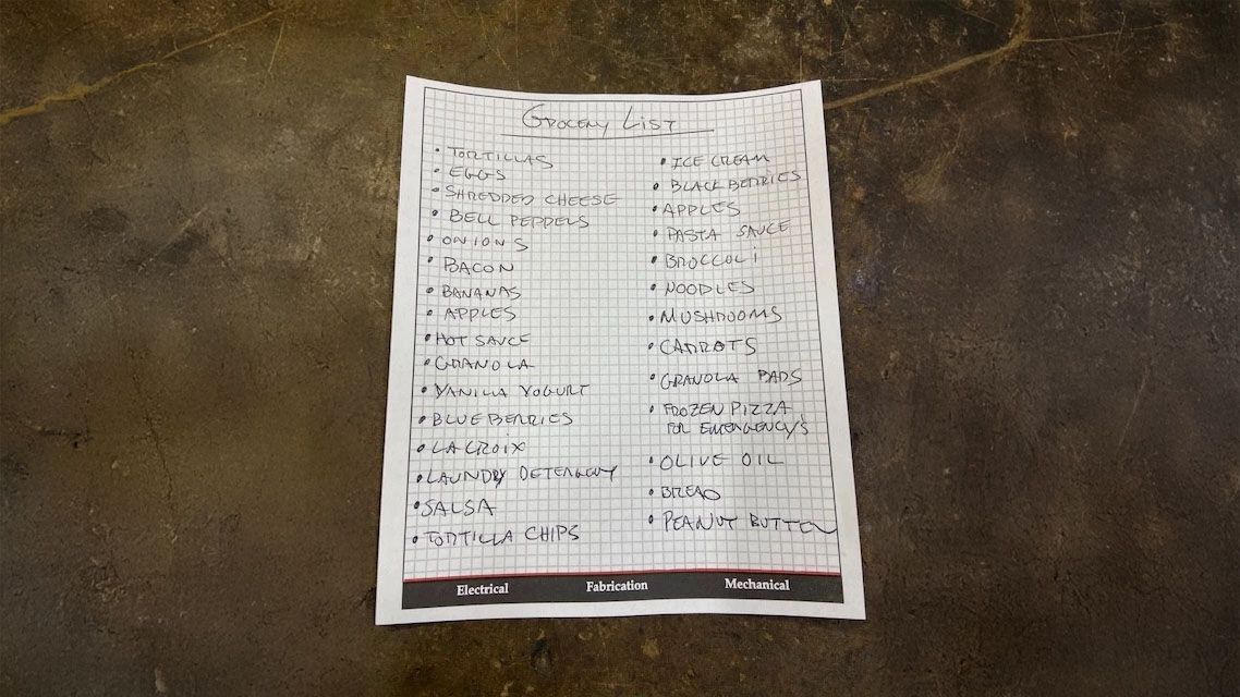 Grocery list