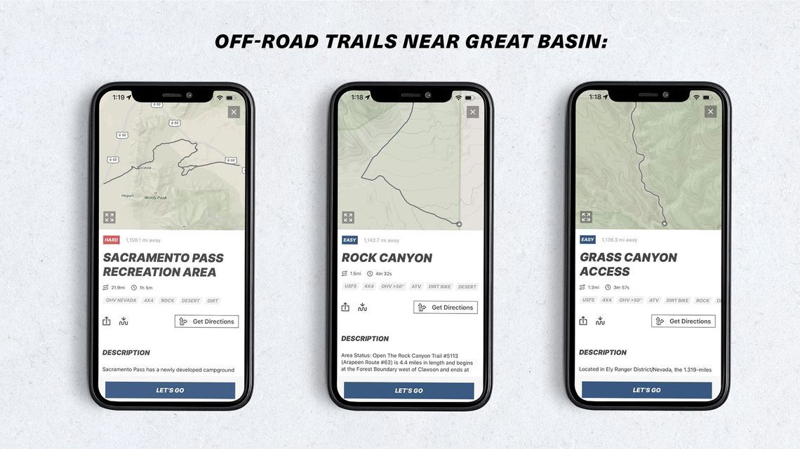 Off-raod trails near great basin