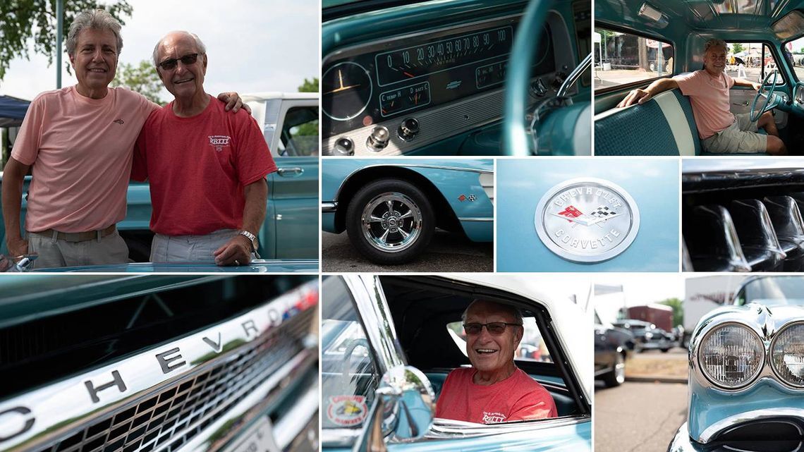 FATHER AND SON: FRANK’S 1959 CORVETTE ROADSTER AND DOUG’S 1964 CHEVY PICKUP