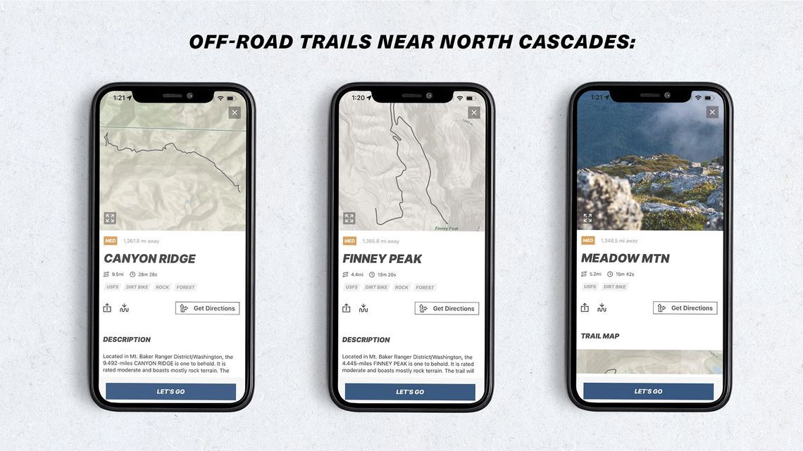Off-road trails near North Cascades