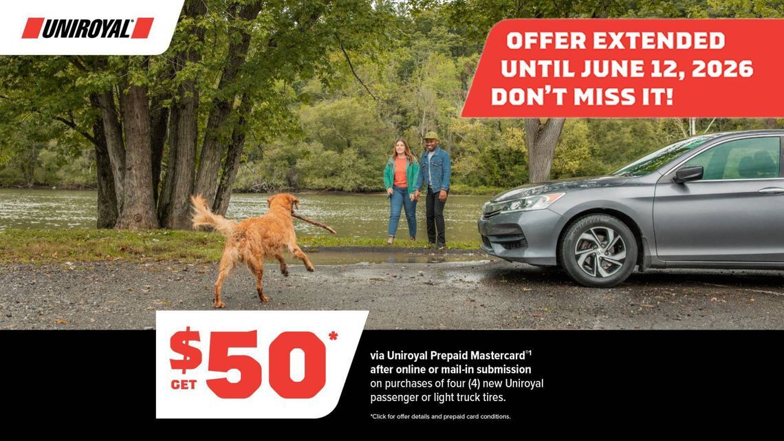 Get $50 via Uniroyal Prepaid Mastercard